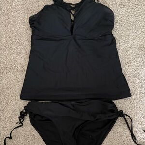 Time and Tru Black Tankini Set